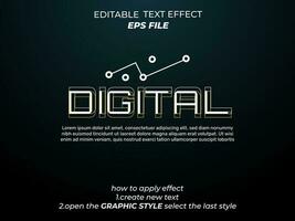 digital text effect, typography, 3d text. vector template