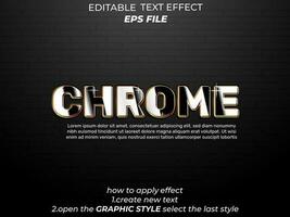 chrome text effect typography, 3d text. vector template