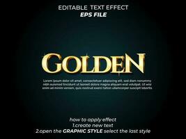 golden text effect typography, 3d text. vector template