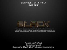 black text effect, typography, 3d text vector