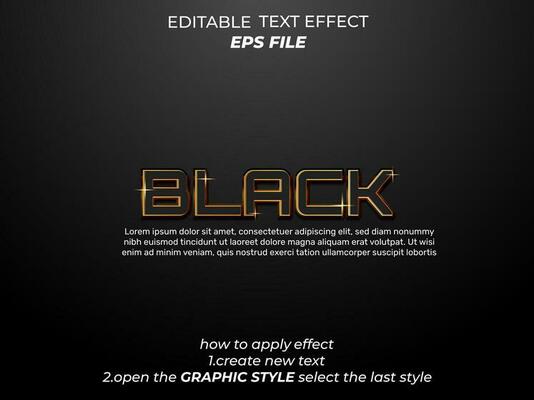 black text effect, typography, 3d text
