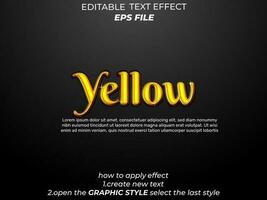 yellow text effect, typography, 3d text. vector template