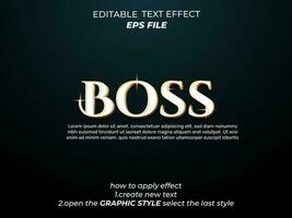 boss text effect, typography, 3d text. vector template