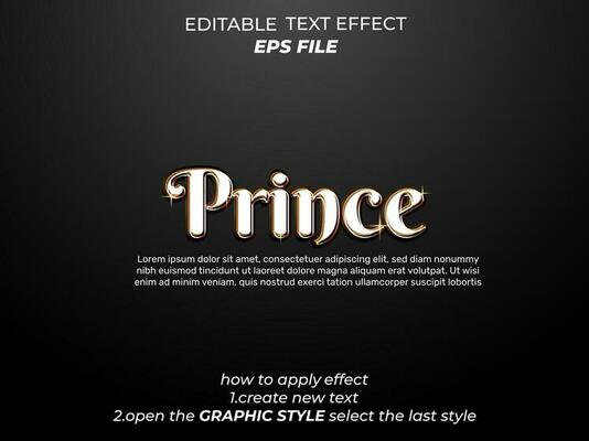 prince text effect, typography, 3d text.