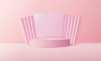 Luxury pink pastel podium scene background with back drop, product presentation, mock up, show cosmetic, product blank podium vector