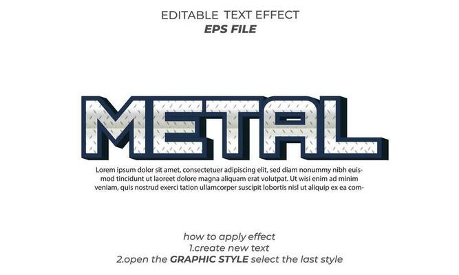 metal text effect, typography, 3d text. vector template