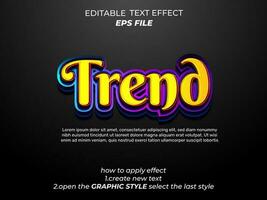 trend text effect, typography, 3d text. vector template