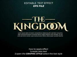 kingdom text effect, typography, 3d text. vector template