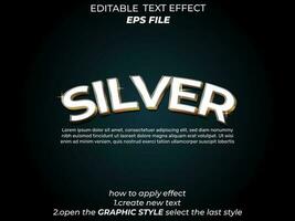 silver text effect typography, 3d text. vector template