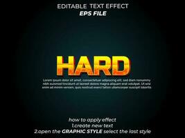 hard text effect, typography, 3d text. vector template