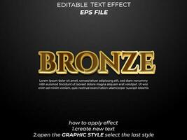 bronze text effect, typography, 3d text. vector template