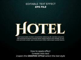 hotel texto efecto, fuente editable, tipografía, 3d texto. vector modelo