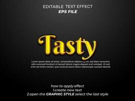 tasty text effect, typography, 3d text. vector template