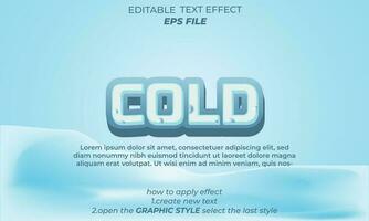 cold text effect, typography, 3d text. vector template