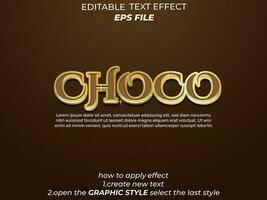 choco text effect typography, 3d text. vector template