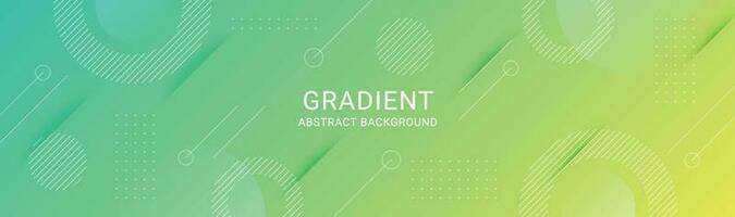 Green gradient abstract background with geometric element. Template banner for web, business and more. vector