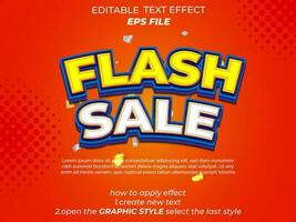 flash sale text effect, typography, 3d text. vector template