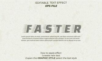 Más rápido texto efecto, tipografía, 3d texto. vector modelo