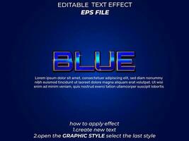 blue text effect, typography, 3d text. vector template