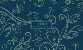 Abstract luxury line floral background design. vector