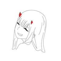 Anime girl vector hand drawn