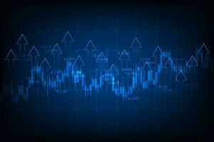 Vector stock market graph trading chart with arrows