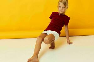 girl sitting on the floor childhood emotions fun photo