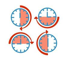 hora gestión. eficiente Planificación cada seis horas. reloj vector iconos hora para acción. vector ilustración aislado en blanco antecedentes.