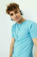 Attractive man music technology entertainment unaltered photo