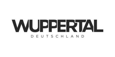 Wuppertal Deutschland, modern and creative vector illustration design featuring the city of Germany as a graphic symbol and text element, set against a white background, is perfect for travel banners