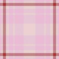 Plaid check pattern in pink. Seamless fabric texture. Tartan textile print. vector