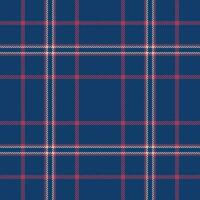 Plaid seamless pattern in blue. Check fabric texture. Vector textile print.