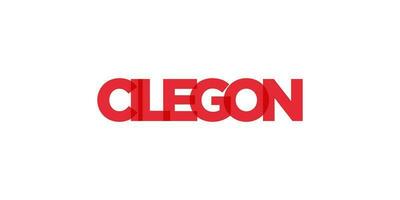 Cilegon in the Indonesia emblem. The design features a geometric style, vector illustration with bold typography in a modern font. The graphic slogan lettering.