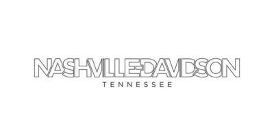 Nashville, Tennessee, USA typography slogan design. America logo with graphic city lettering for print and web. vector