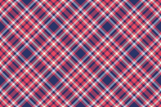 Vector fabric tartan of textile texture seamless with a plaid check background pattern.