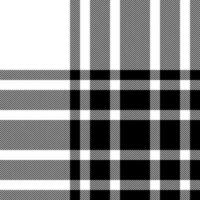 Plaid check pattern in black and white. Seamless fabric texture. Tartan textile print. vector