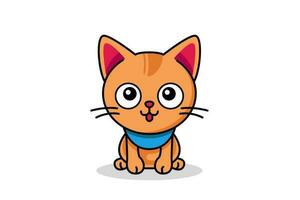 linda gato clipart, vector ilustración. dibujos animados gatito icono y logo. divertido gatito pegatina, diseño elemento, de moda impresión imagen.