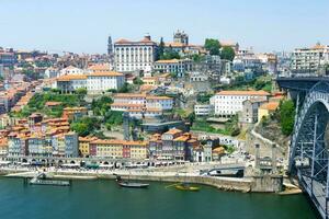 Porto famous historic city, Portugal. Architecture of old town. Travel to Ribeira and Douro river. photo