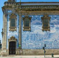 Porto famous historic city, Portugal. Architecture of old town, azulejo. Travel to Ribeira and Douro river. photo