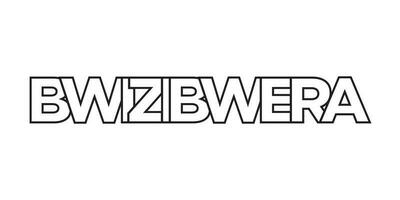 Bwizibwera in the Uganda emblem. The design features a geometric style, vector illustration with bold typography in a modern font. The graphic slogan lettering.