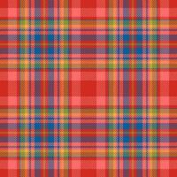 Plaid seamless pattern in red. Check fabric texture. Vector textile print.