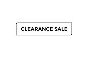 Clearance sale button web banner templates. Vector Illustration