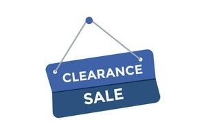 Clearance sale button web banner templates. Vector Illustration