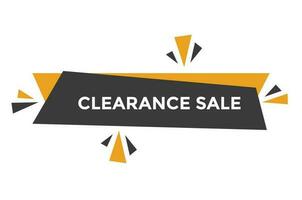 Clearance sale button web banner templates. Vector Illustration