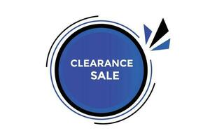 Clearance sale button web banner templates. Vector Illustration