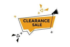 Clearance sale button web banner templates. Vector Illustration