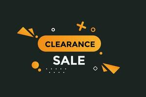 Clearance sale button web banner templates. Vector Illustration