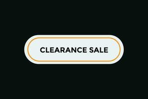 Clearance sale button web banner templates. Vector Illustration