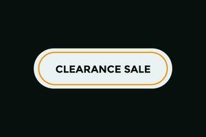 Clearance sale button web banner templates. Vector Illustration