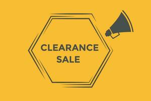 Clearance sale button web banner templates. Vector Illustration